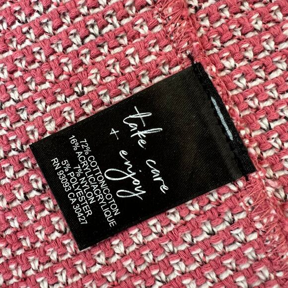 Nic + Zoe Fringe Mix Knit Dusty Rose Blazer Jacket - Small Petite - Picture 4 of 13